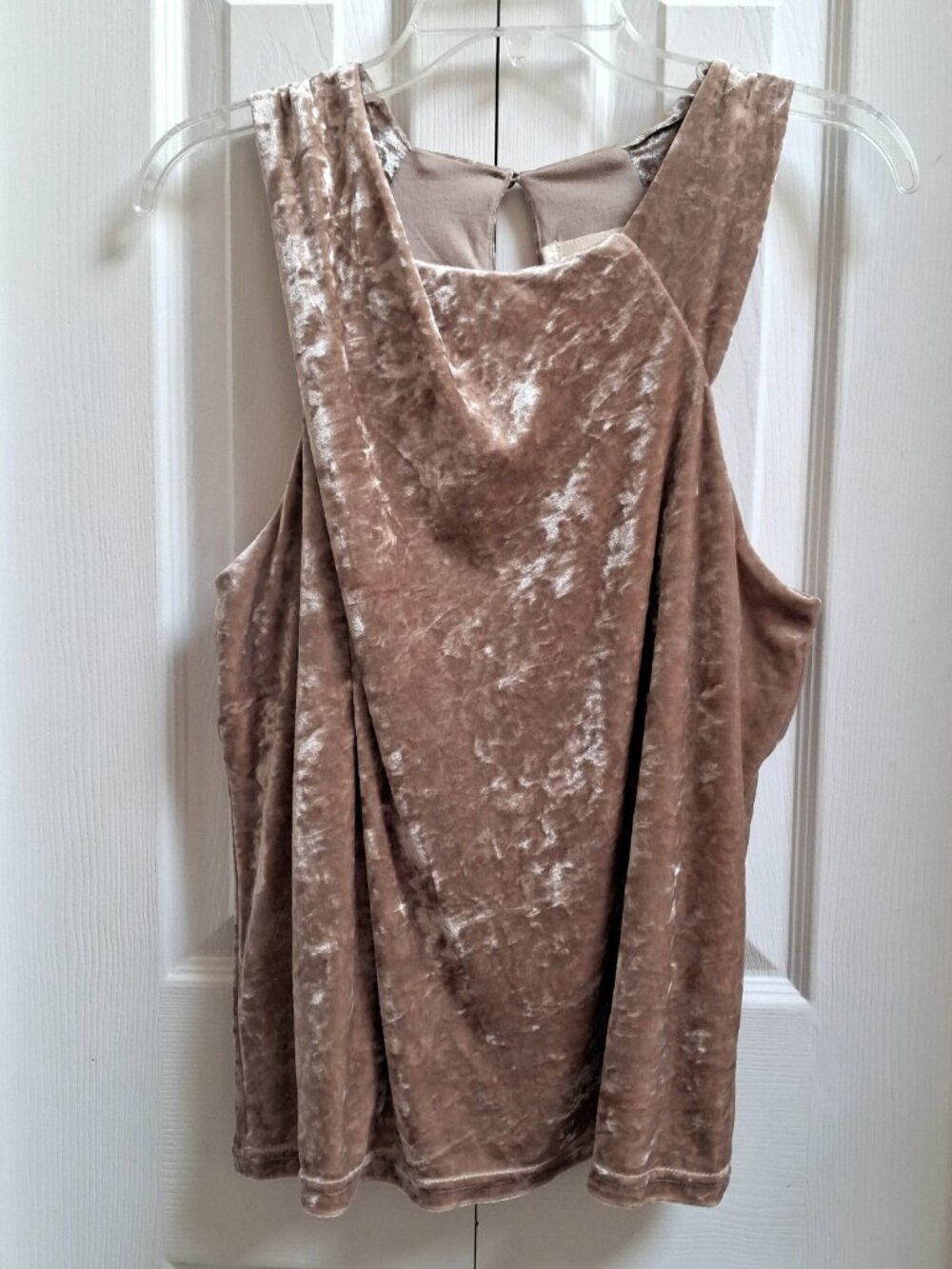 PORRIDGE Anthropologie Champagne Crushed Velvet Sleeveless Top sz M